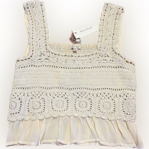 NWT Womens Crochet Tank Sz L